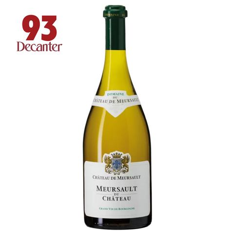 Wine bottle with a yellow label and green cap on a white background, featuring a Decanter score of 93.