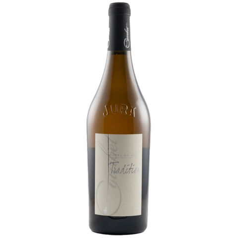 Wine bottle with a label on a white background