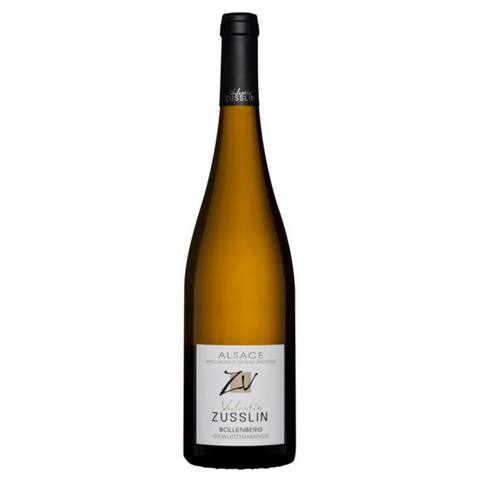 Wine bottle with a label on a white background