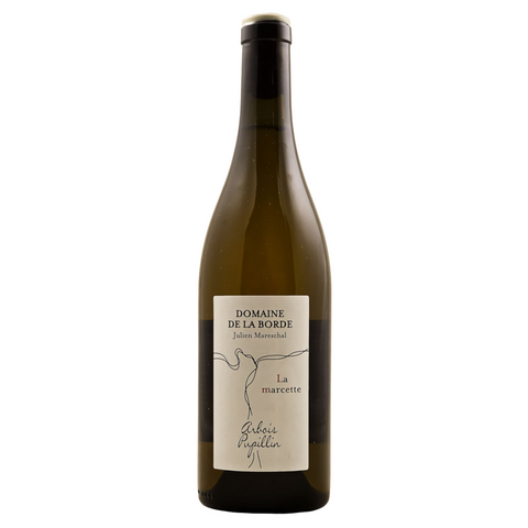 Domaine de la Borde La Marcette White Wine bottle with a label on a white background