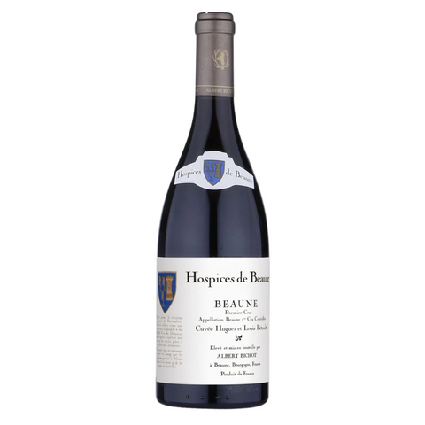 Hospices de Beaune Wine bottle with label on a white background