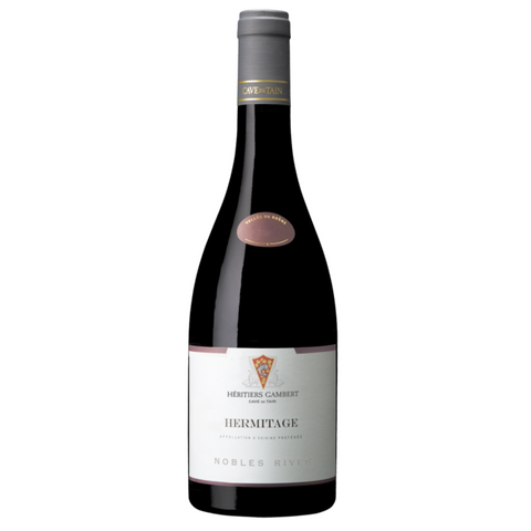 Cave de Tain Red Wine bottle labeled 'Hermitage' on a white background