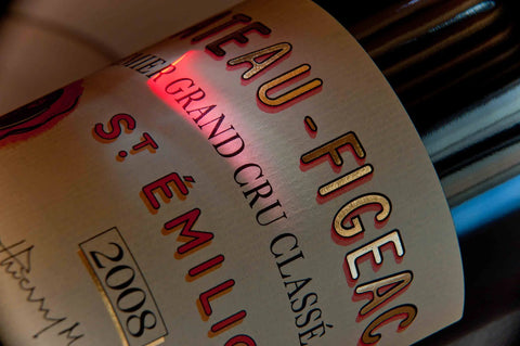 Close-up of a wine bottle label with 'St. Emilion' text