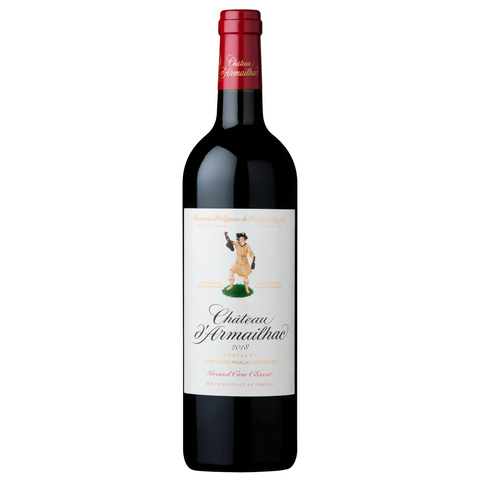 Chateau d'Armailhac Red wine bottle with a visible label on a white background
