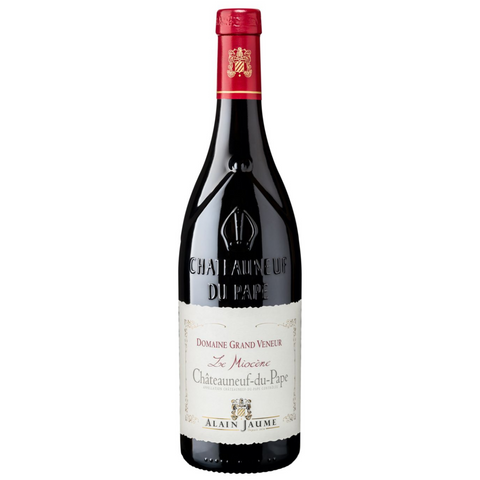 Wine bottle with a red label on a white background