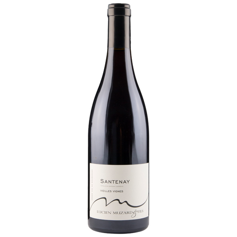 Wine bottle with 'Santenay' label on a white background