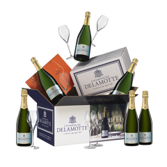 Champagne Delamotte Brut NV bundle (6 Bottles + 6 Glasses)